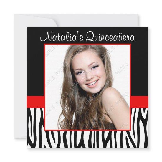 Zebra Red Photo Quinceanera